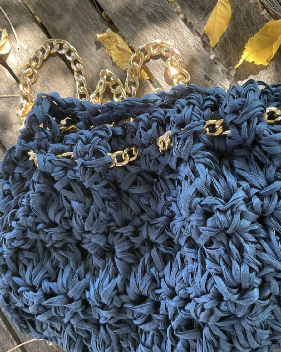 Nombreuses Graines Soft Pouch Bag with golden chain